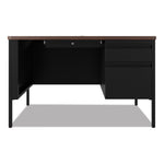Teachers Pedestal Desks, One Right-Hand Pedestal: Box/File Drawers, 48" x 30" x 29.5", Walnut/Black