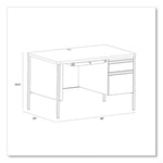 Teachers Pedestal Desks, One Right-Hand Pedestal: Box/File Drawers, 48" x 30" x 29.5", Maple/Black