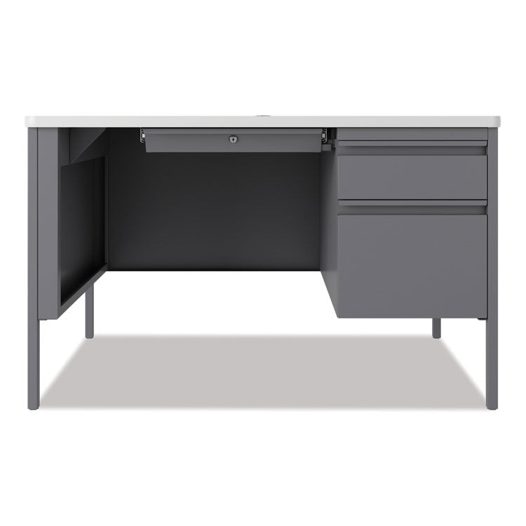 Teachers Pedestal Desks, One Right-Hand Pedestal: Box/File Drawers, 48" x 30" x 29.5", White/Platinum