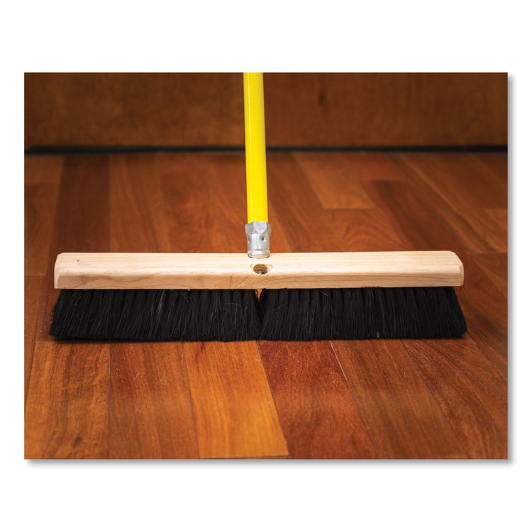 Tampico Push Broom Kit, 18 x 64, Metal Handle, Yellow/Black
