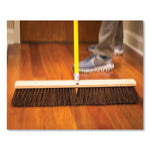 Palmyra Push Broom Kit, 24 x 64, Metal Handle, Yellow/Brown