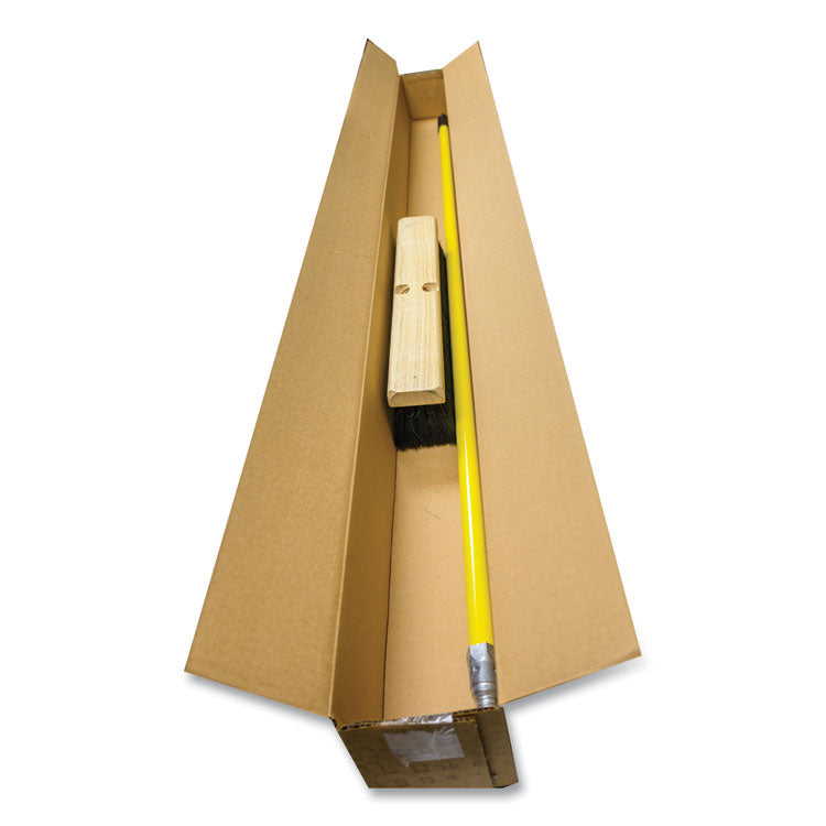 Tampico Push Broom Kit, 18 x 64, Metal Handle, Yellow/Black