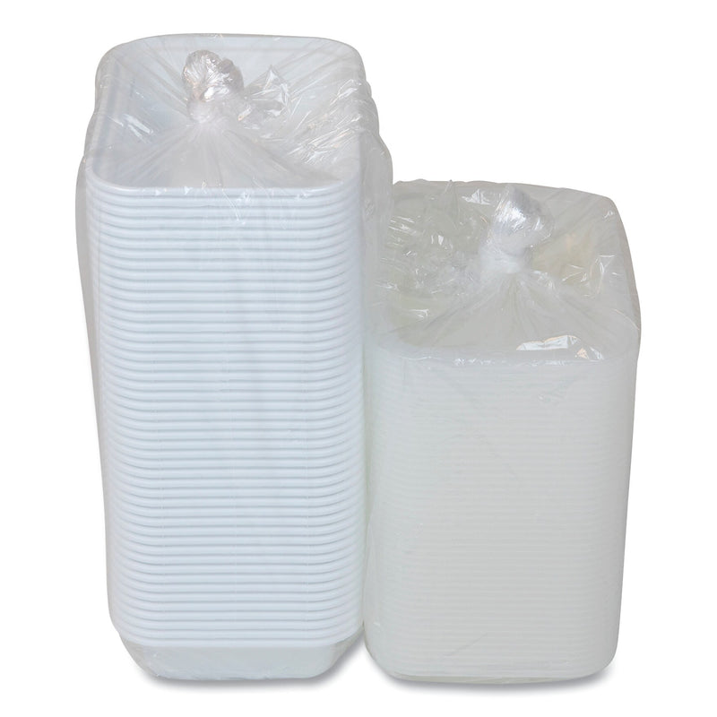 Pactiv Evergreen Newspring VERSAtainer Microwavable Containers, Rectangular, White/Clear, Plastic, 150/Carton