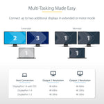 StarTech USB-C to Dual HDMI Video Adapter, Male to Female, 1ft Host Cable, DP 1.4, HBR3, MST, 4K 60Hz (MST14CD122HD)