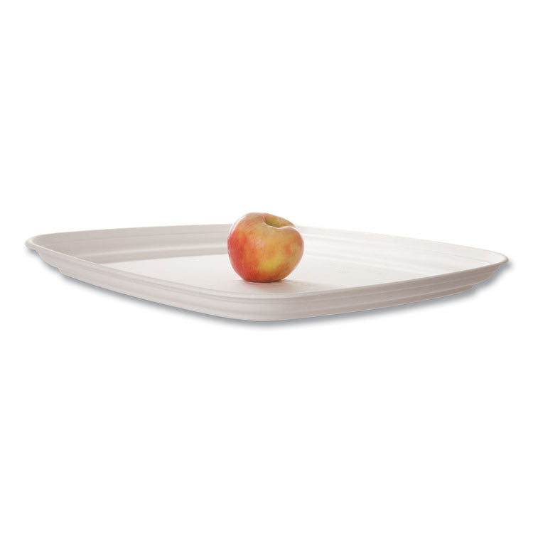 Regalia Renewable Sugarcane Tray, 10.24 x 16.54, White, Sugarcane, 100/Carton