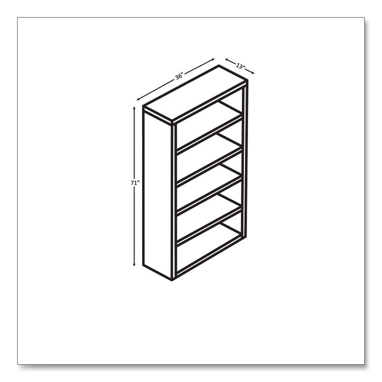 10500 Series Laminate Bookcase, Five Shelves, 36" x 13" x 71", Kingswood Walnut