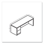 10500 Series Full-Height Left Pedestal Credenza, 72w x 24w x 29.5h, Pinnacle
