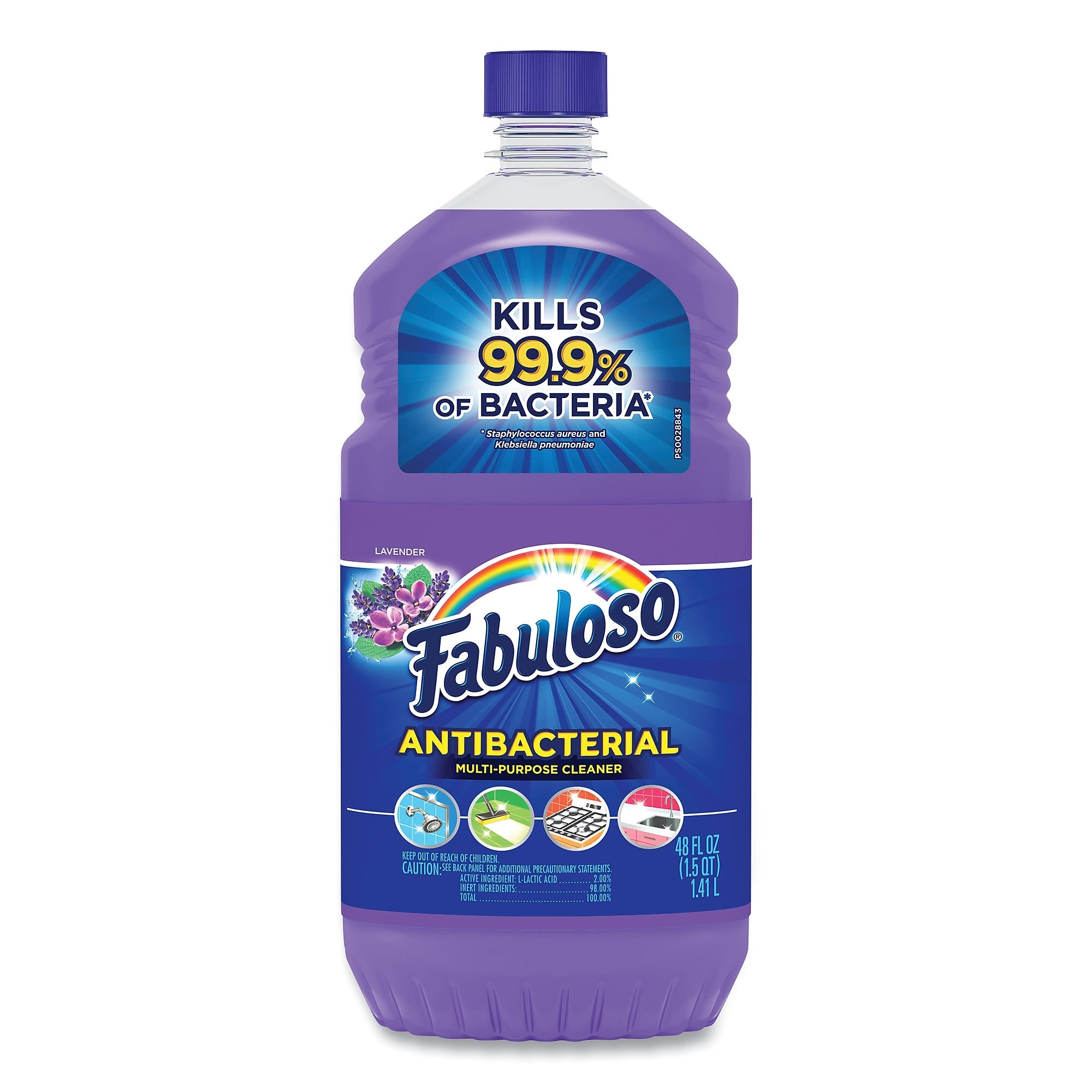 Fabuloso Antibacterial Multi-Purpose Cleaner, Lavender Scent, 48 oz Bottle, 6/Carton  (CPC98573)
