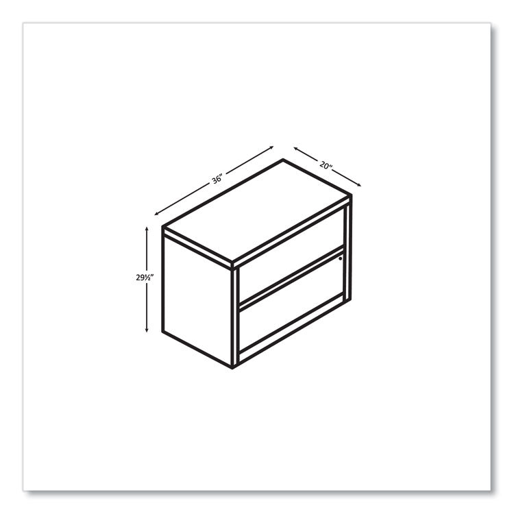 10500 Series Lateral File, 2 Legal/Letter-Size File Drawers, Kingswood Walnut, 36" x 20" x 29.5"