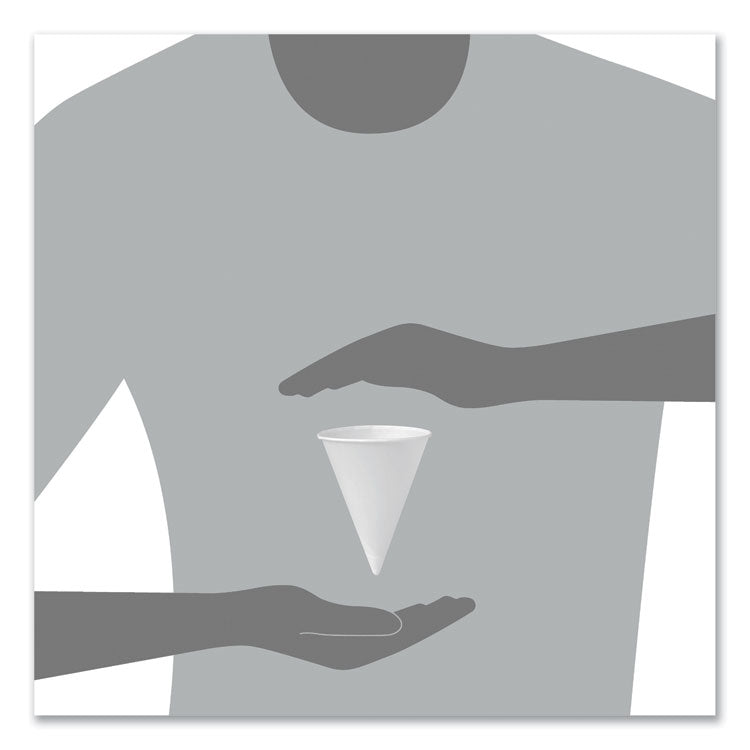 Bare Eco-Forward Treated Paper Cone Cups, 6 oz, White, 200/Sleeve, 25 Sleeves/Carton
