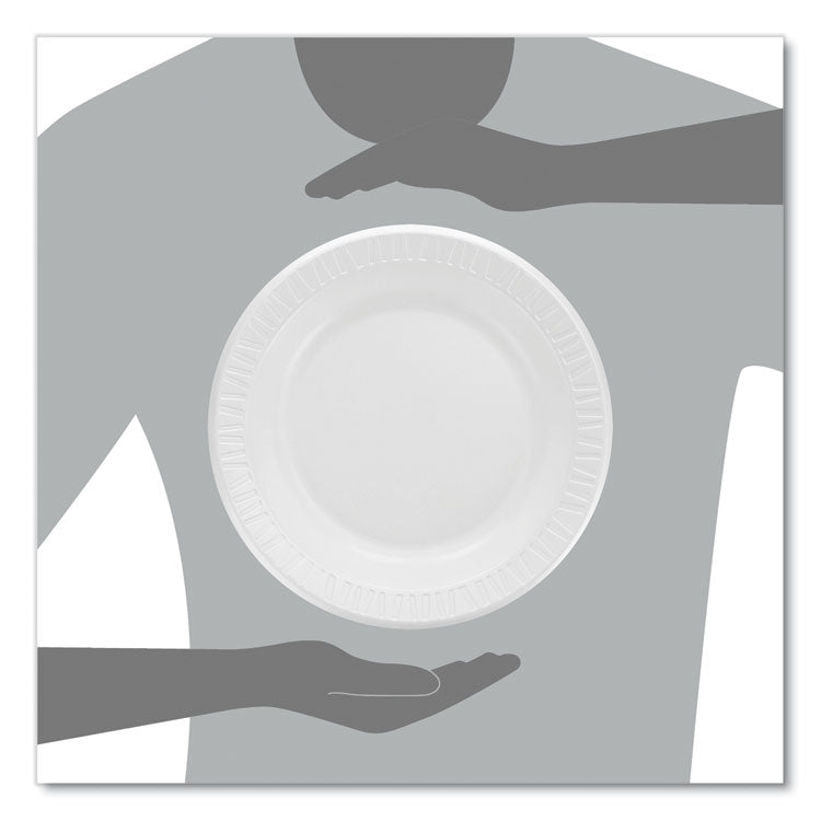 Quiet Classic Laminated Foam Dinnerware, Plate, 10" dia, White, 500/Carton