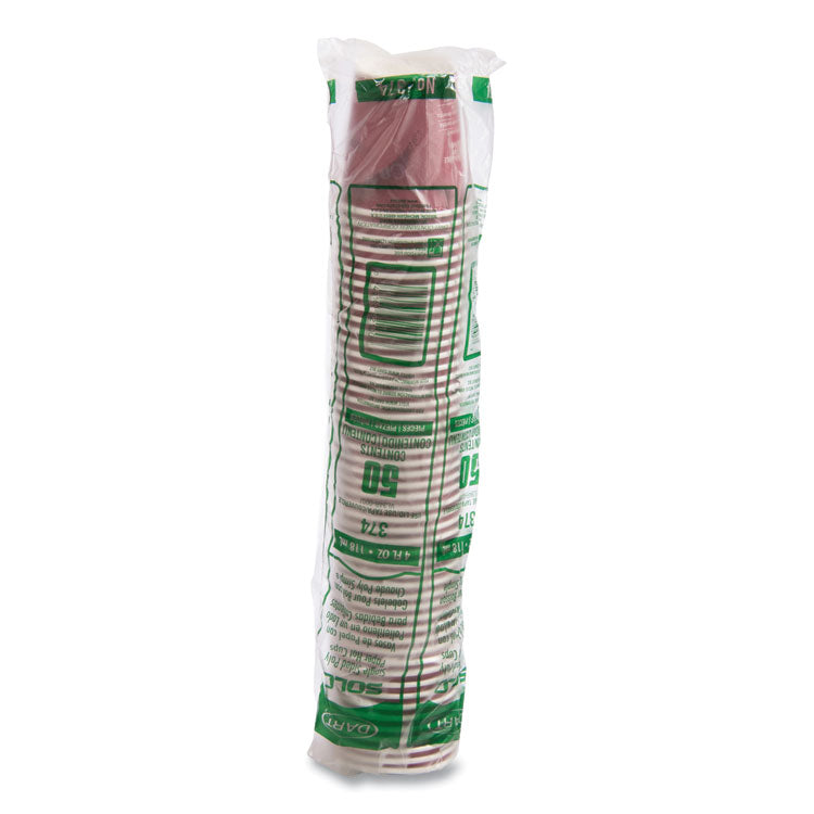 Single-Sided Poly Paper Hot Cups, 4 oz, Bistro Design, 50/Pack, 20 Packs/Carton