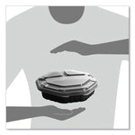 OctaView Hinged-Lid Hot Food Containers, 3 Compartments, 38 oz, 9.55 x 9.1 x 2.4, Black/Clear, Plastic, 100/Carton