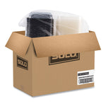 Hinged-Lid Dinner Box, 3 Compartments, 32 oz, 11.5 x 8.1 x 3, Black/Clear, Plastic, 100/Carton