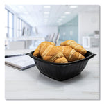 PresentaBowls Pro Black Square Bowls, 64 oz, 8.5 x 8.5 x 3.3, Plastic, 63/Bag, 4 Bags/Carton