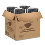 PresentaBowls Pro Black Square Bowls, 64 oz, 8.5 x 8.5 x 3.3, Plastic, 63/Bag, 4 Bags/Carton
