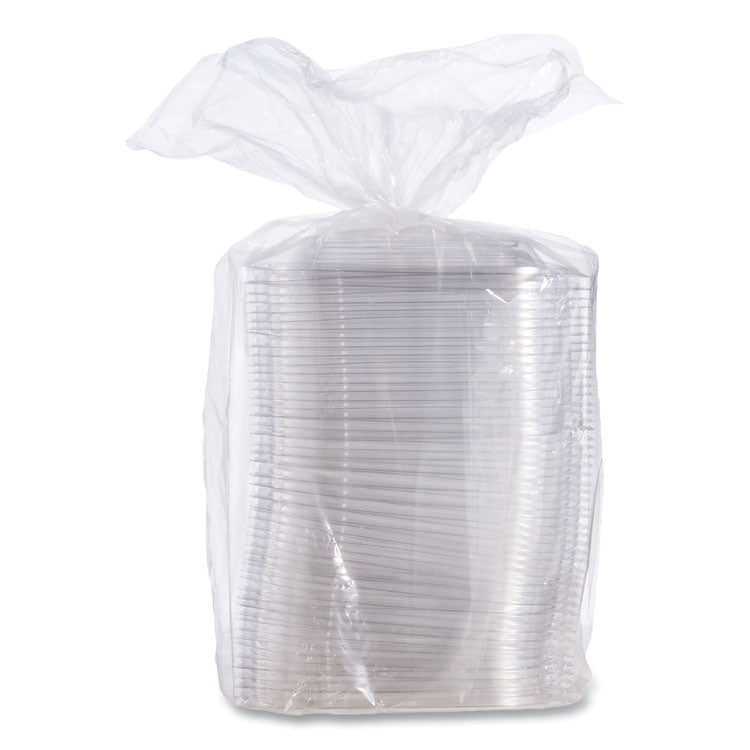 PresentaBowls Pro Clear Square Lids for 24 oz to 32 oz Bowls, 8.5 x 8.5 x 0.5, Clear, Plastic, 63/Bag, 4 Bags/Carton