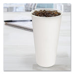 Double-Sided Poly (DSP) Paper Cold Cups, 21 oz, White, 1,000/Carton