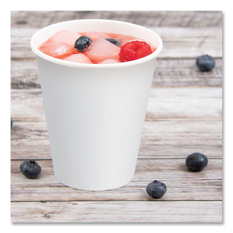 Double-Sided Poly (DSP) Paper Cold Cups, 12 oz, White, 2,000/Carton
