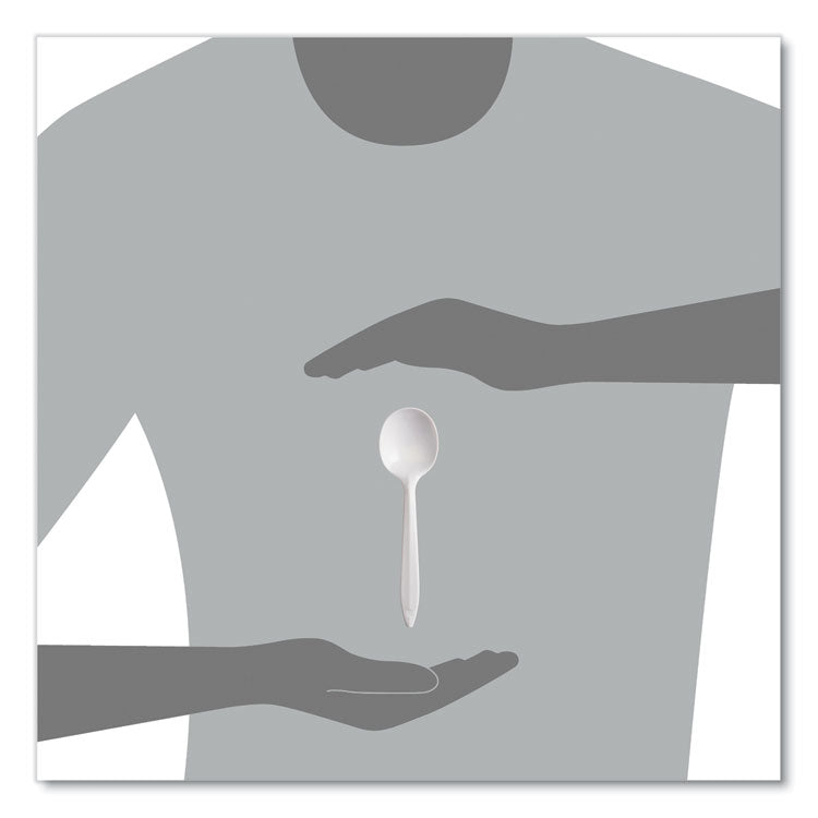 Style Setter Mediumweight Plastic Utensils, Soup Spoon, White, 1,000/Carton