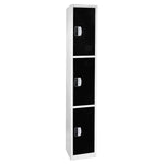AdirOffice 72"H 3-Tier Black Storage Locker (ADI629-203-BLK-DL)