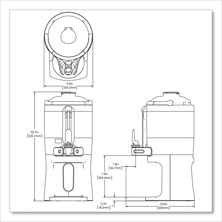 ThermoFresh Server with Mechanical Sight Gauge, 128 oz, Silver/Black