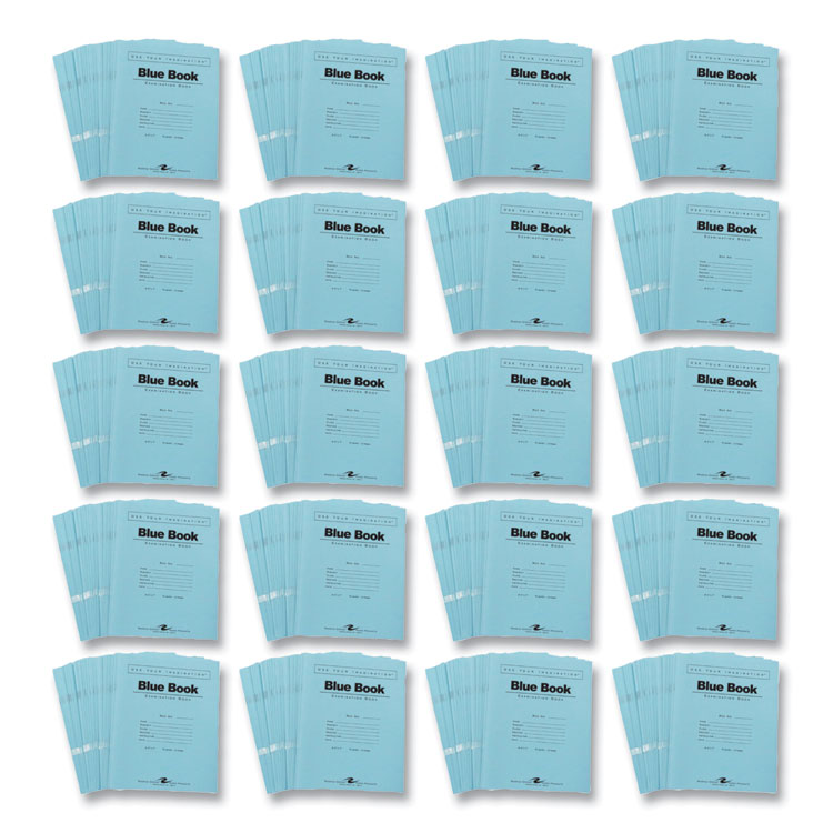 Examination Blue Book, Wide/Legal Rule, Blue Cover, (6) 8.5 x 7 Sheets, 1,000/Carton