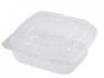 World Centric PLA Hinged Clamshells, 46 oz., 8.3" x 8.6" x 3.1", Clear, Plastic, 300/Carton (WORKLCS8N)