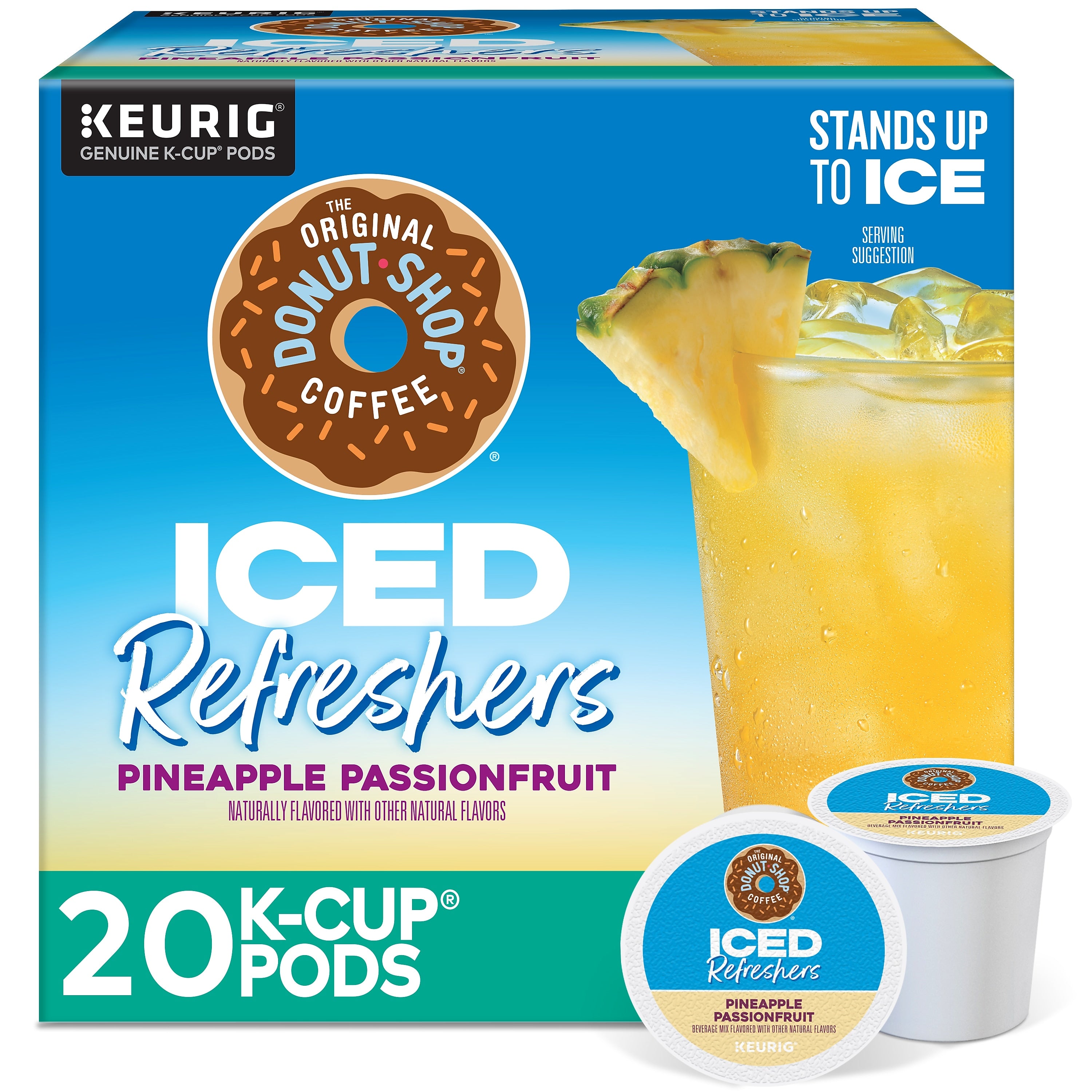 The Original Donut Shop Iced Refreshers Pineapple Passion Fruit, Keurig® K-Cup® Pods, 20/Box (5000379381)