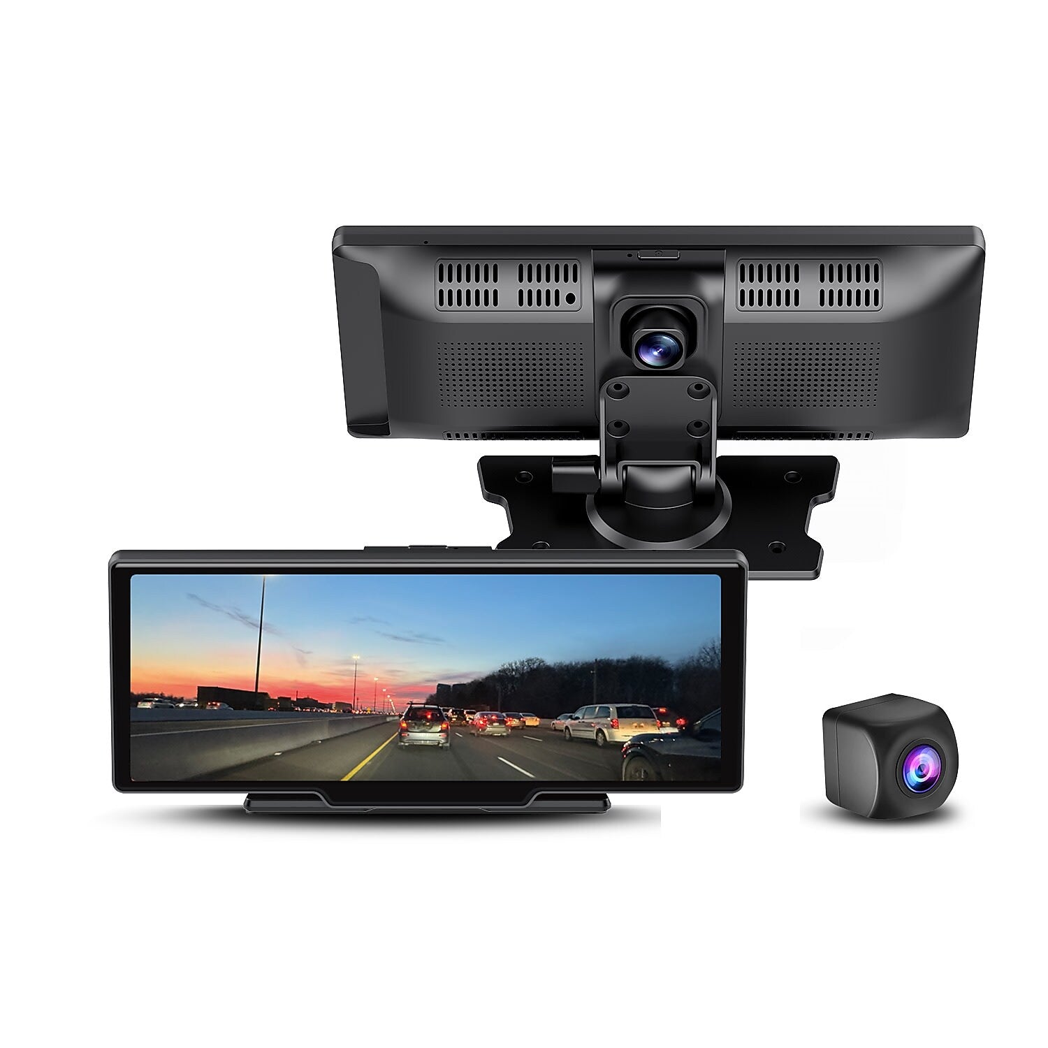 GekoGear Orbit C120 10.26" Infotainment Display with Dash Cam and Backup Cam, Black
