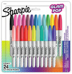 Sharpie Glam Pop Permanent Marker, Fine Tip, Assorted, 24/Pack (2185229)