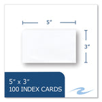 White Index Cards, 3 x 5, 100 Cards, 36/Carton
