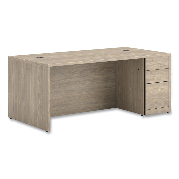 10500 Series Single Full-Height Pedestal Desk, Right: Box/Box/File, 72" x 36" x 29.5", Kingswood Walnut