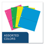 Binder Pocket, 9 w x 11 h, Assorted Colors, 144/Carton