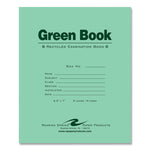 Recycled Exam Book, Wide/Legal Rule, Green Cover, (8) 8.5 x 7 Sheets, 600/Carton