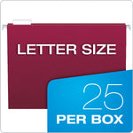 Pendaflex Recycled Hanging File Folders, 1/5 Tab, Letter Size, Burgundy, 25/Box (81613)