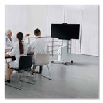Mobile TV Cart COWORKSATION, Engineered Wood, 3 Shelves, Supports 40 lb, 22.5" x 22.6" x 50.89", White