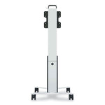 Mobile TV Cart COWORKSATION, Engineered Wood, 3 Shelves, Supports 40 lb, 22.5" x 22.6" x 50.89", White