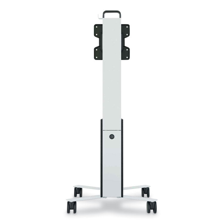 Mobile TV Cart COWORKSATION, Engineered Wood, 3 Shelves, Supports 40 lb, 22.5" x 22.6" x 50.89", White