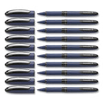 One Business Rollerball Pen, Stick, Fine 0.6 mm, Black Ink, Dark Blue/Black Barrel, 10/Box