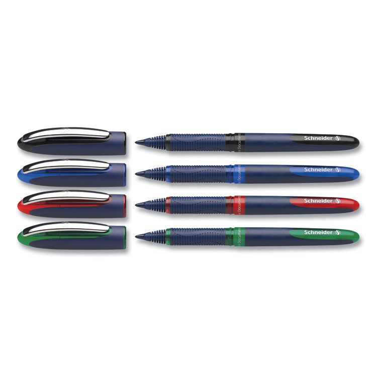 One Business Rollerball Pen, Stick, Fine 0.6 mm, Assorted Ink and Barrel Colors, 4/Pack
