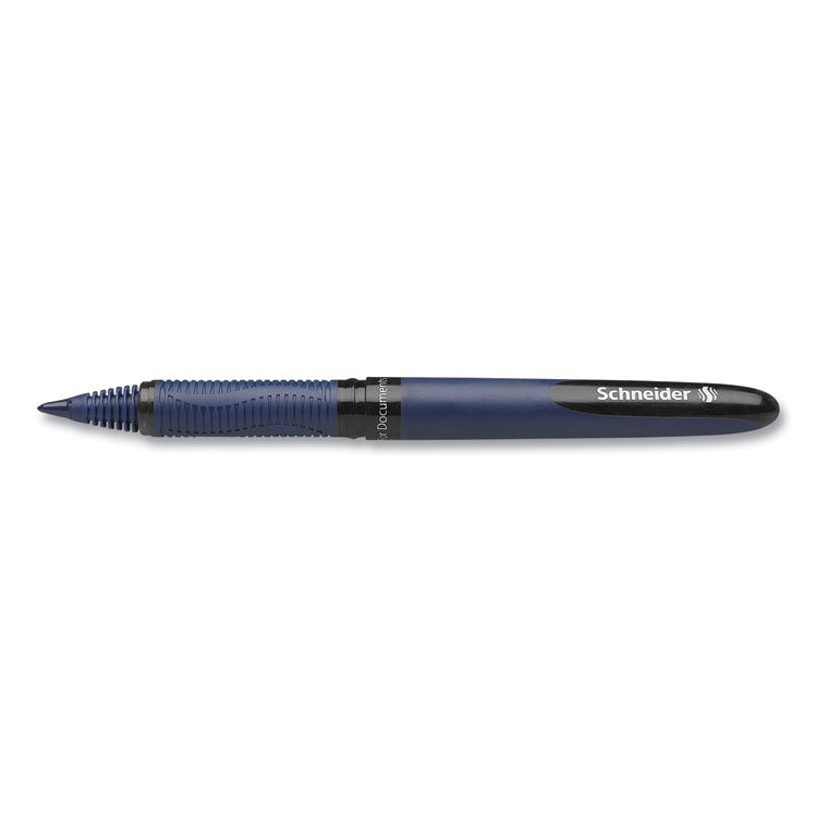 One Business Rollerball Pen, Stick, Fine 0.6 mm, Black Ink, Dark Blue/Black Barrel, 10/Box