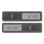 Vacant/In Use Sign, In-Use; Vacant, 2.5 x 10.5, Black/Silver