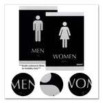 Century Series Office Sign, Men; Women, 6 x 9, Black/Silver