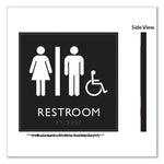 ADA Sign, Unisex Accessible Restroom, Plastic, 8 x 8, Clear/White