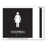 ADA Sign, Women, Plastic, 8 x 8, Clear/White
