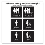 ADA Sign, Men Accessible, Plastic, 8 x 8, Clear/White