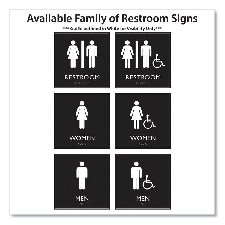ADA Sign, Women, Plastic, 8 x 8, Clear/White