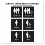 ADA Sign, Women Accessible, Plastic, 8 x8, Clear/White