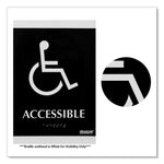 Century Series Office Sign, Accessible, 6 x 9, Black/Silver